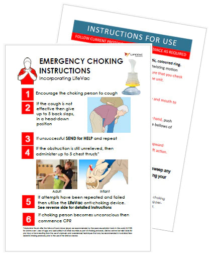 LifeVac Poster for Managing Emergency Choking Incidents